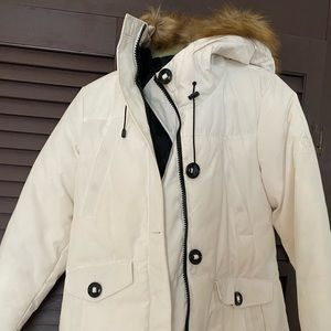 Gerry Winter White Coat Fur Hood Insulated S